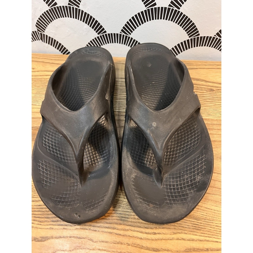 OOFOS Oolala Black Flip Flop Recovery Thong‎ Slip On Sandals Shoes M11/W13